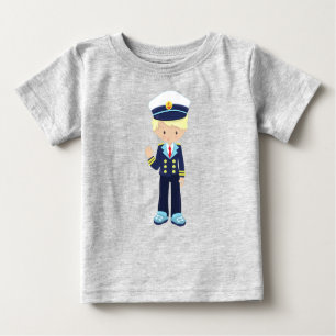 T-shirt Pour Bébé Capitaine de bateau, Skipper, mignonette garçon, c