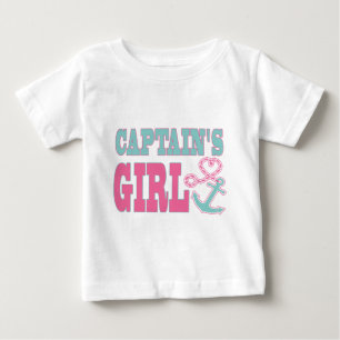 T-shirt Pour Bébé Capitaine's Girl Ancre and Heart