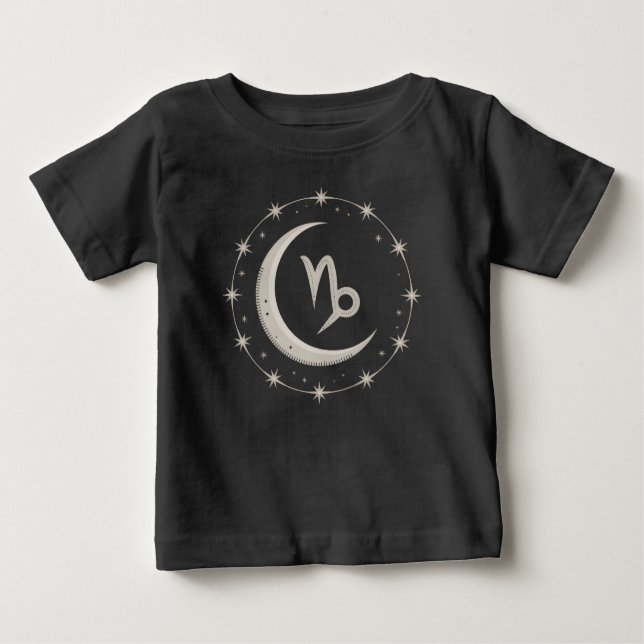 T-shirt Pour Bébé Capricorne Lune : un symbole céleste (Devant)