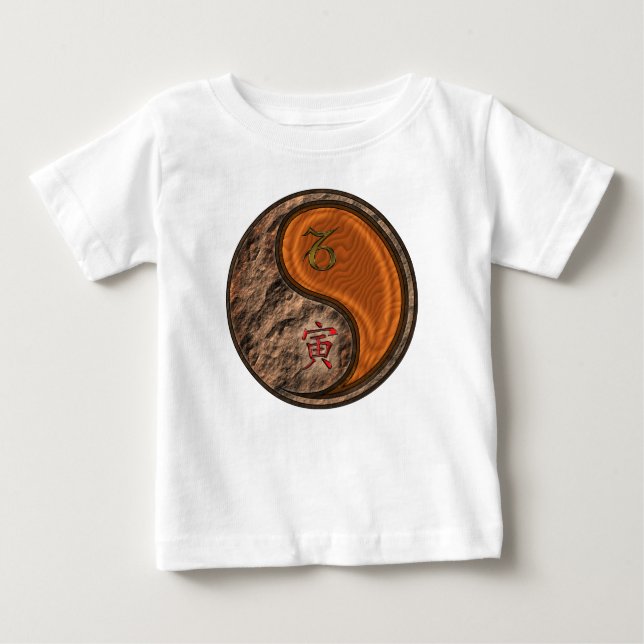 T-shirt Pour Bébé Capricorne & Tigre de Bois (Devant)