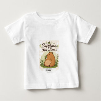 T-shirt Pour Bébé Capybara à l'heure du thé | Capybara mignon buvant