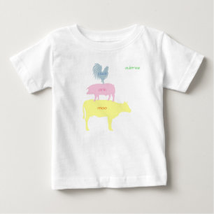 T-shirt Pour Bébé Caquètement, groin, meuglement Personnalisable
