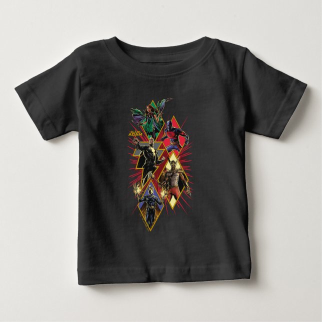 T-shirt Pour Bébé Caractère Adam noir Diamètre Burst Graphic (Devant)