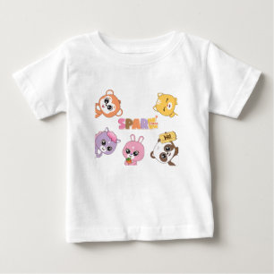 T-shirt Pour Bébé Caractères de dessin coloré d'Animal Frienz