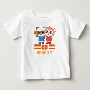 T-shirt Pour Bébé Caractères de Frienz animal lumineux et amusant