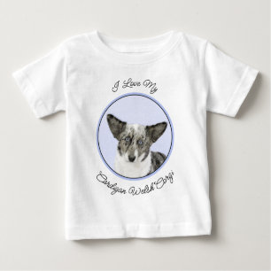 T-shirt Pour Bébé Cardigan Welsh Corgi Peinture - Art Chien original