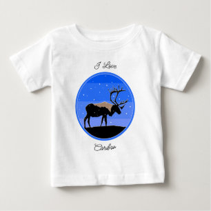 T-shirt Pour Bébé Caribou en hiver - Art original de la faune