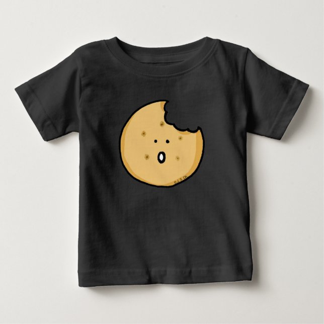 T-shirt Pour Bébé Caricature amusante de biscuits avec une pointe (Devant)