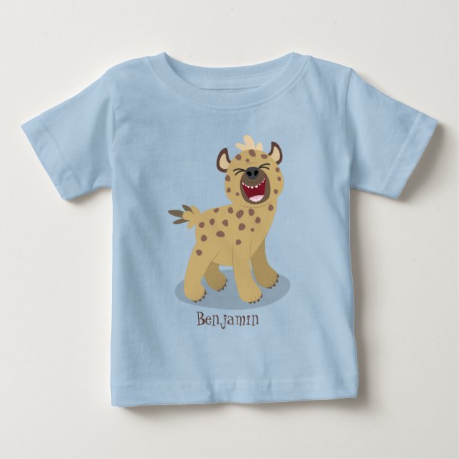 T-shirt Pour Bébé Caricature amusante hyena riant illustration (Devant)