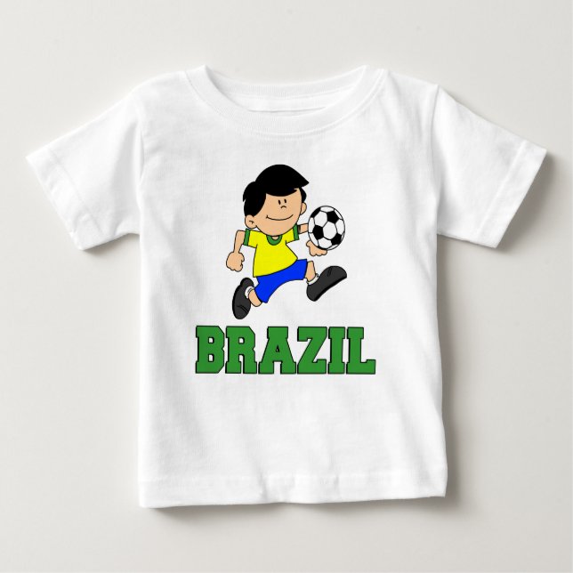 T-shirt Pour Bébé Caricature brésilienne de soccer (Devant)