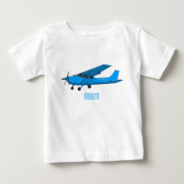 T-shirt Pour Bébé Caricature d'avion à voilure fixe (Devant)