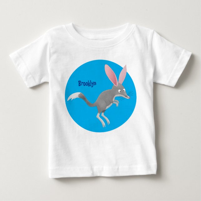 T-shirt Pour Bébé Caricature de bilby australien très heureuse (Devant)