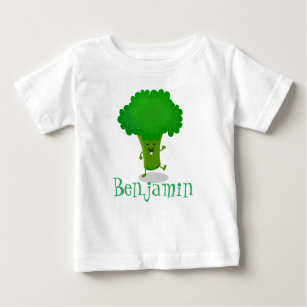 T-shirt Pour Bébé Caricature de brocoli dansant Cute kawaii