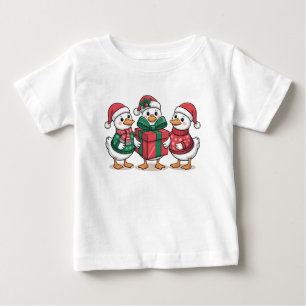 T-shirt Pour Bébé Caricature de canards de Noël mignons Art-68105