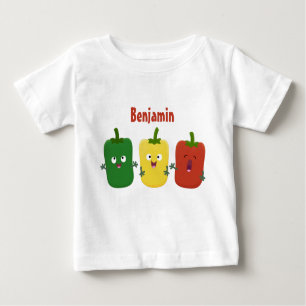 T-shirt Pour Bébé Caricature de chant trio capsicum poivre clair
