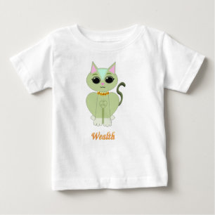T-shirt Pour Bébé Caricature de chaton vert pâle