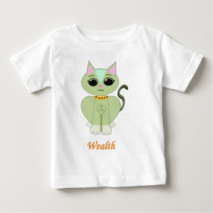T-shirt Pour Bébé Caricature de chaton vert pâle