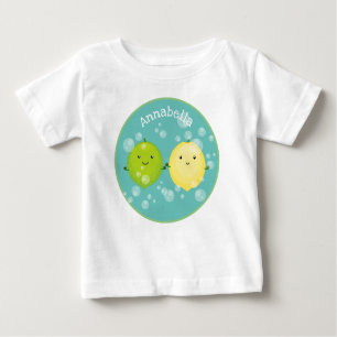 T-shirt Pour Bébé Caricature de chaux de citron joyeux