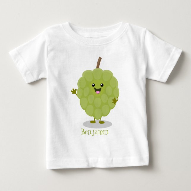 T-shirt Pour Bébé Caricature de chérimoya à la crème anglaise (Devant)