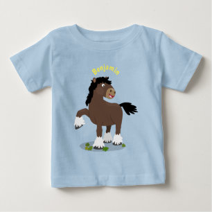 T-shirt Pour Bébé Caricature de cheval de trait de Cute Clydesdale