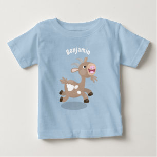 T-shirt Pour Bébé Caricature de chèvre billy joyeux