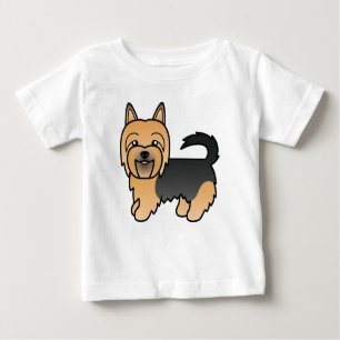 T-shirt Pour Bébé Caricature de chien de Terrier Australien Bleu Et 