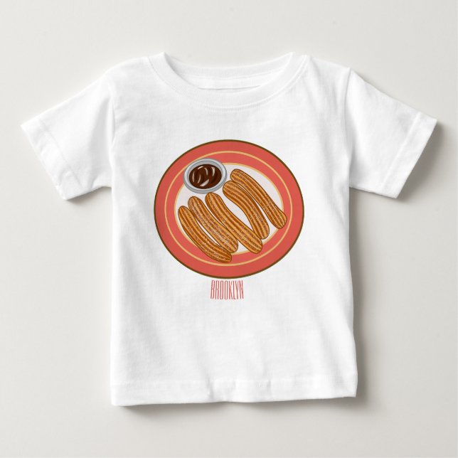 T-shirt Pour Bébé Caricature de Churro (Devant)