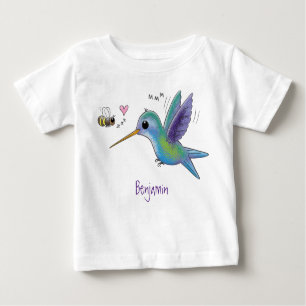 T-shirt Pour Bébé Caricature de colibri d'abeille mignonne