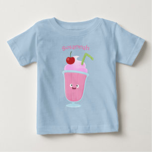 T-shirt Pour Bébé Caricature de crème glacée de fraise mignonne