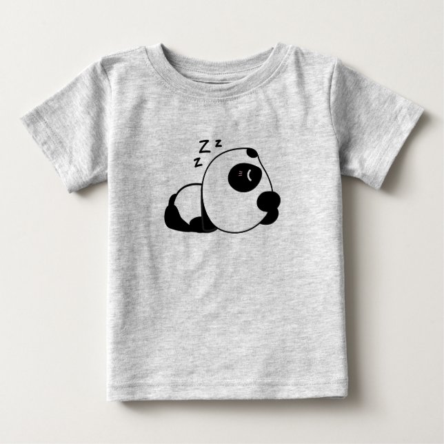 T-shirt Pour Bébé Caricature de Cute Panda Zzz (Devant)