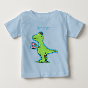 T-shirt Pour Bébé Caricature de dinosaure vert t rex