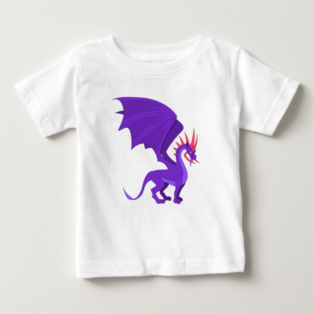 T-shirt Pour Bébé Caricature de dragon violet (Devant)