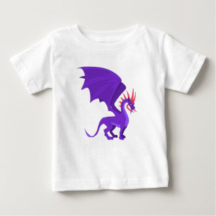 T-shirt Pour Bébé Caricature de dragon violet