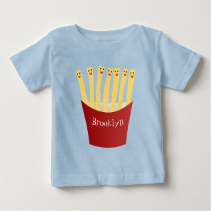 T-shirt Pour Bébé Caricature de frites Cute kawaii fast food