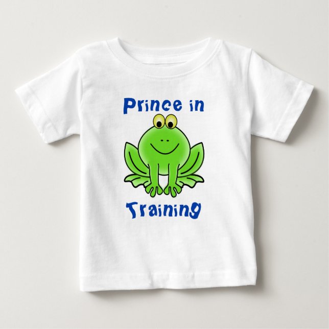 T-shirt Pour Bébé Caricature de grenouille verte "Prince en formatio (Devant)