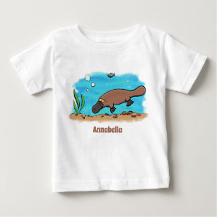 T-shirt Pour Bébé Caricature de natation de Cute platypus