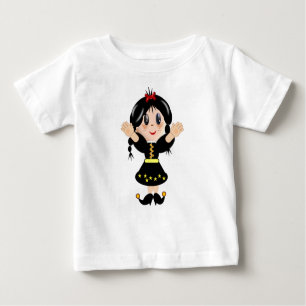 T-shirt Pour Bébé Caricature de petite fille très heureuse