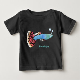 T-shirt Pour Bébé Caricature de poisson tropical guppy très chic