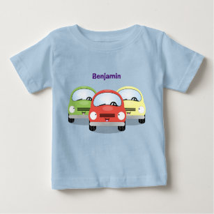 T-shirt Pour Bébé Caricature de voitures Cute kawaii