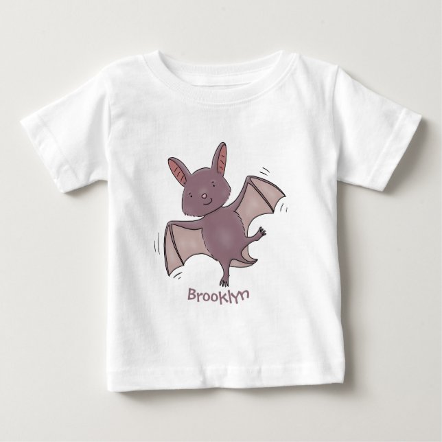 T-shirt Pour Bébé Caricature de vol de chauve-souris (Devant)