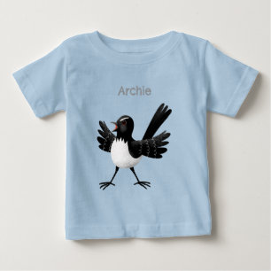 T-shirt Pour Bébé Caricature de Willie Wagtail australienne personna