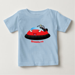 T-shirt Pour Bébé Caricature d'hovercraft rouge joyeux