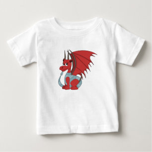 T-shirt Pour Bébé Caricature Dragon Rouge