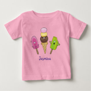 T-shirt Pour Bébé Caricature drôles de glace popsicle dessin animé t