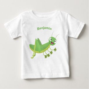T-shirt Pour Bébé Caricature d'une pâtisserie joyeux verte