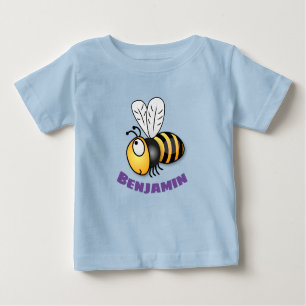T-shirt Pour Bébé Caricature en jaune d'abeille volante mignonne