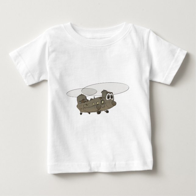 T-shirt Pour Bébé Caricature hélicoptère Chinook (Devant)
