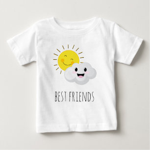 T-shirt Pour Bébé Caricature humoristique soleil et nuage meilleurs