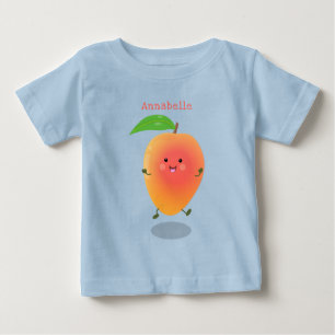T-shirt Pour Bébé Caricature jaune mangue mignonne