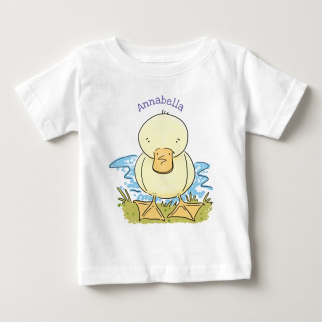 T-shirt Pour Bébé Caricature jaune mignon pour canard bébé (Devant)